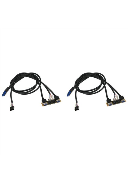 2pcs 60CM Ön Kılıf Paneli Usb3 0+Usb3 0+Hd Audio Jack Bağlantı Noktaları G/ç Kartı+Dahili Tel USB Çerçeve Hattı Kasa Uzatma Hattı (Yurt Dışından)