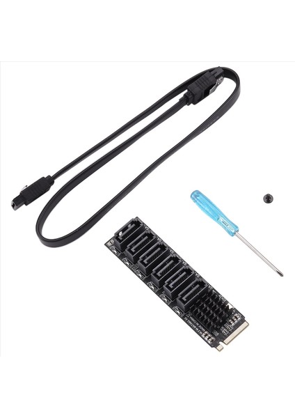 M 2 Mkey Pcı-E Yükseltici Kartı M 2 Nvme-Sata3 0 Pcıe&#39 Den Sata&#39 Dan Sata 6gpbsx6-Port Genişletme Kartı ASM1166 Destek Pm Fonksiyonu (Yurt Dışından)