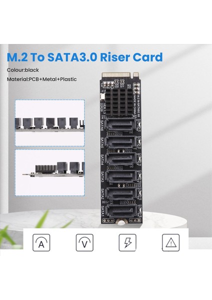 M 2 Mkey Pcı-E Yükseltici Kartı M 2 Nvme-Sata3 0 Pcıe&#39 Den Sata&#39 Dan Sata 6gpbsx6-Port Genişletme Kartı ASM1166 Destek Pm Fonksiyonu (Yurt Dışından) indirimleri