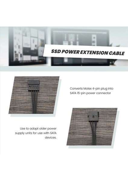 Molex Ide 4 Pin Erkek To 15 Pin Dişi Sata Güç Dönüştürücü Bağdaştırıcı Kablosu Sabit Sürücü HDD SSD Güç Uzatma Kablosu 2 Paket (Yurt Dışından) modelleri