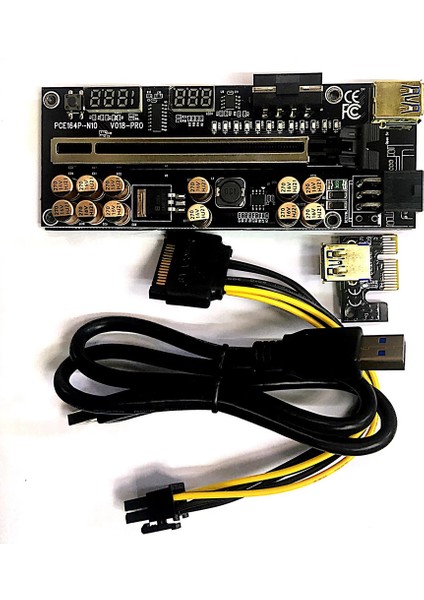VER018 Pro Pcı-E Yükseltici Kartı USB 3 0 Kablo 018 Plus Pcı Express 1x Ila 16X Extender Pcıe Adaptörü Btc Madenciliği (Siyah) (Yurt Dışından)