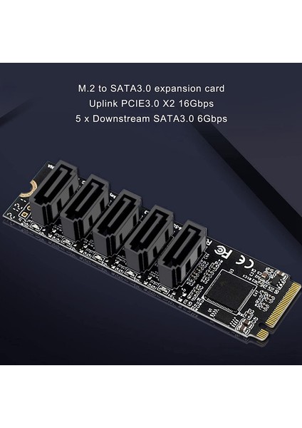 M 2 - Sata3 0 Adaptör Kartı M 2 Pcıe 16GBPS Sata 6g 5 Port Sabit Sürücü Uzatma Sabit Sürücü Dönüştürücü Kartı JMB585 Chıp (Yurt Dışından) modelleri