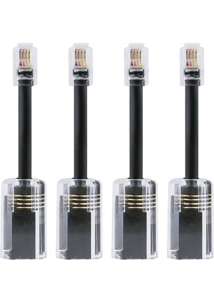 4pcs Telefon Kablosu Detangler Rj9 4P4C 360 Derece Genişletilmiş Döner Dönen Anti-T-Anged Siyah Telefon Kablosu Kablosu Kablosu (Yurt Dışından) indirimleri