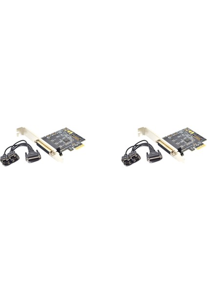 2x Pcı-E Seri Port Kartı Pcıe To 4 Seri Port RS232 9 Pin Endüstriyel Kontrol 4 Portlu Genişleme Kartı AX99100 Kablo ile (Yurt Dışından)