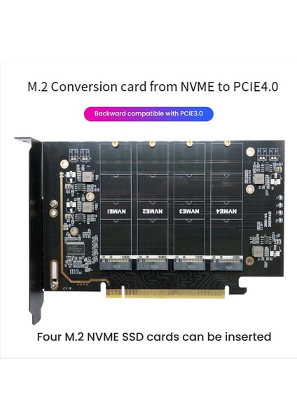 M 2 Nvme - Pcıe 4 0 X16 Adaptör Kartı 4 Nvme M 2 2280&#39 I Bifurcation Raıd&#39 I (Yurt Dışından)