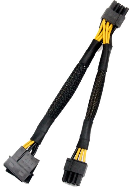 Çift 4pin Ide Molex-Gpu Çift 8pin (6+ 2) Pin Güç Kaynağı Kablosu Pcı-E Pcı Express Grafik Video Ekran Kartı Adaptörü (Yurt Dışından)