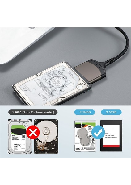 Type-C Ila Sata 3 0 Kablo Sata-Usb C Adaptör Sata Kablosu 2 5inch Harici SSD HDD Sabit Sürücü 22 Pin Sata Iıı Pc Için (Yurt Dışından) fırsatları