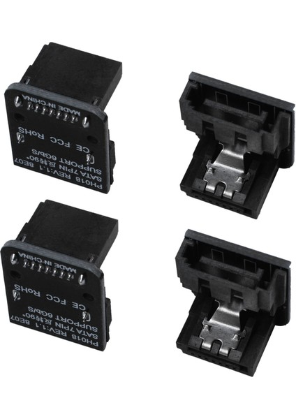 4x Sata 7pin Dişi 7pin Erkek 90 Derece Açılı Adaptör Anakart Anakartı Masaüstleri Için SSD HDD (Yurt Dışından)