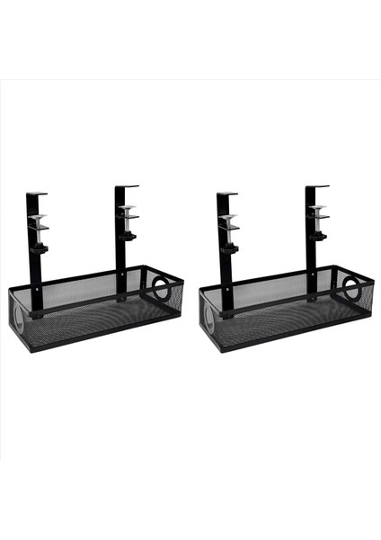 Masa Kablo Yönetimi Kutusu Tepsisi Altında 2x Masa Kablosu Yönetimi Kelepçesi Altında Tablo Kablosu Yöneticisi Organizatör (Yurt Dışından)