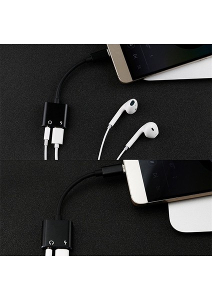 3x 2 In1 Tip-C Ila 3 5mm Kulaklık Jakı Adaptörü/konektör Şarj Cihazı Kulaklık Aux Ses ve Şarj Adaptörü Siyah (Yurt Dışından) indirimleri