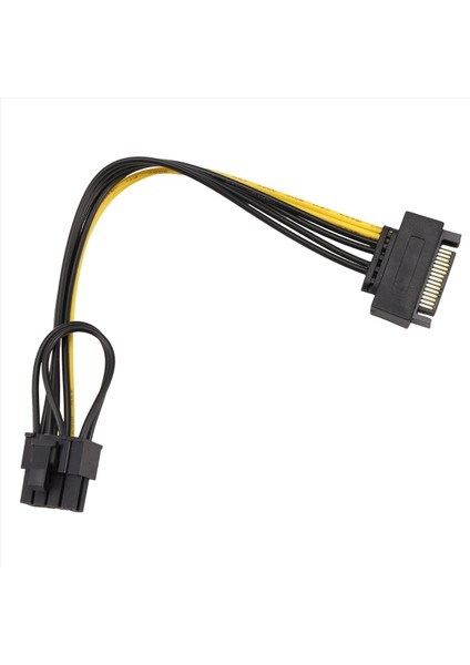 15PIN Sata Erkek-8pin (6+2) Pcı-E Güç Kaynağı Kablosu Sata Kablosu 15 Pim Ila 8 Pin Kablo 18AWG Tel (1pcs) (Yurt Dışından)