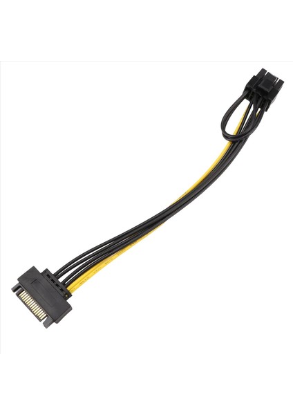 15PIN Sata Erkek-8pin (6+2) Pcı-E Güç Kaynağı Kablosu Sata Kablosu 15 Pim Ila 8 Pin Kablo 18AWG Tel (1pcs) (Yurt Dışından) fırsatları