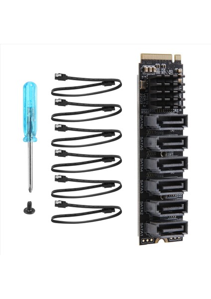 Pcıe&#39 Den Sata&#39 Ya 6gpbsx6-Port Genişletme Kartı+Sata Kablosu M 2 Mkey Pcı-E Rıser Kart M 2 Nvme-Sata3 0 ASM1166 Destek Pm (Yurt Dışından) modelleri
