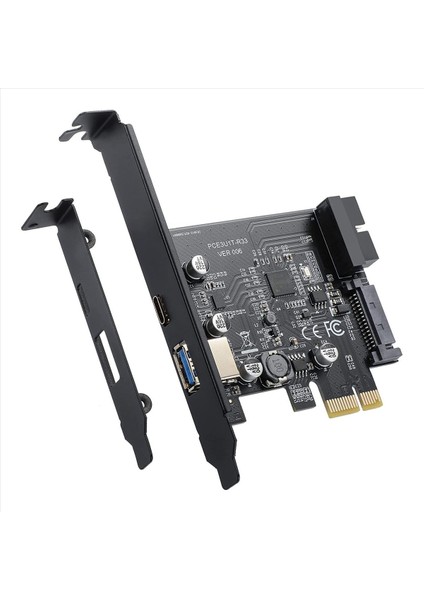 Pcı-E 1x-Usb 3 2 Gen1 Usb3 2 Tip-C Ön Adaptör Kartı 2 Bağlantı Noktası (Tip C+ Tip A) Genişletme Kartı (Yurt Dışından)