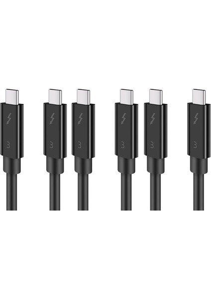 Thunderbolt 3 Veri Kablosu Için 3x Typec Kablosu 40GBPS Tam Hız 100W Hızlı Şarj 5k Şanzıman 50CM (Yurt Dışından)