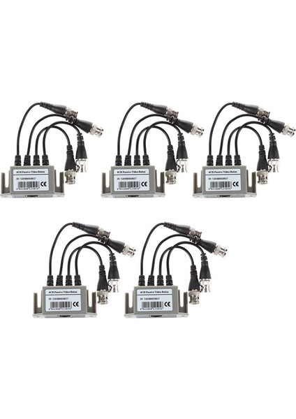 5x 4 Kanallı Video Balun Bnc Utp Cat5 Verici Cctv/ Gözetim Kamerası Trend (Yurt Dışından)