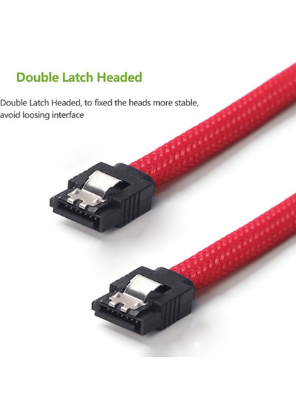 2pcs 50CM Sata 3 0 Iıı Sata3 7pin Veri Kablosu 6gb/s SSD Kablolar HDD Sabit Disk Veri Kablosu Naylon Sleyved Premium Versiyon (Beyaz ve Kırmızı) (Yurt Dışından) indirimleri