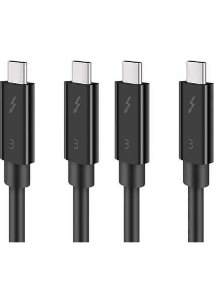 Thunderbolt Için 2x Typec Kablosu 3 Veri Kablosu 40GBPS Tam Hız 100W Hızlı Şarj 5k Şanzıman 50CM (Yurt Dışından)