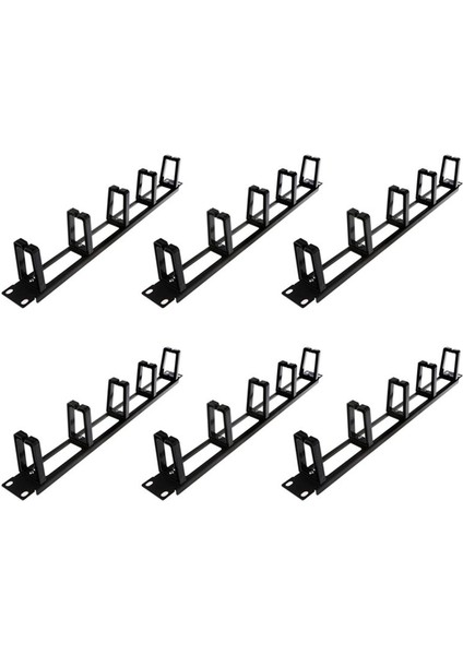 6x 19 Inç 1u Raf Dolapları Kablo Yönetim Ağı Organizatör Içi Boş Metal Base Beş Yüzük Çıkarılabilir Tel Yöneticisi Çerçeve (Yurt Dışından)