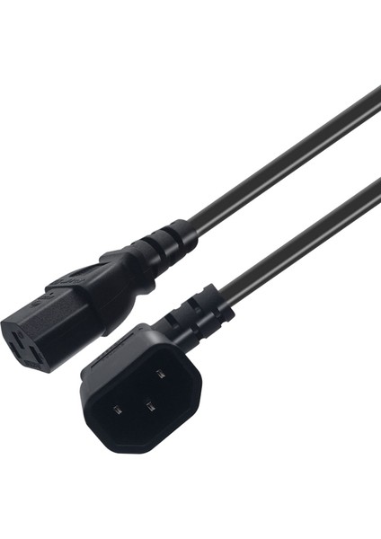Sağ Açılı Iec 320 C14 ERKEK-C13 Dişi Kordon C14 Ila C13 Pdu Ups Için Güç Uzatma Kablosu H05VV-F Vde Ac Kordonu (0 6m) (Yurt Dışından)