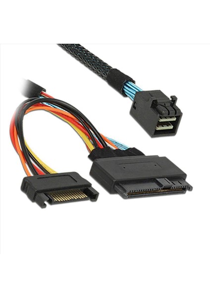 U 2 SSD Için Uygun 15 Pimli Sata Güç Kaynağı ile 0 5m 0 5m&#39 Ye 3x Yerleşik 12G Mini Sas Hd-U 2 / SFF-8643-SFF-8639 Kablo (Yurt Dışından) fiyatları