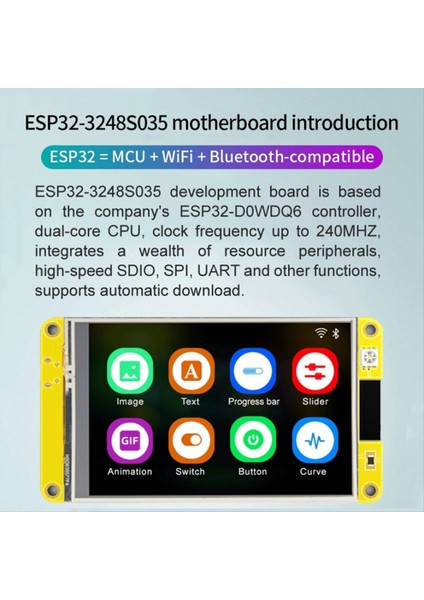 Arduino Lvgl ESP32 Wifi ve Bluetooth Geliştirme Kartı Ekranı LCD Tft Modülü - B Için 3 5 Inç Akıllı Ekran - B (Yurt Dışından) fiyatları