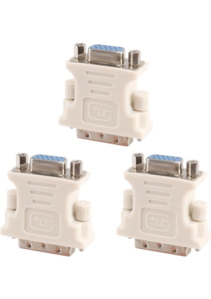 3x DVI Erkek Adaptörü (Dvı - D 24 1) Kadın Vga&#39 Ya (15 Pimli) (Yurt Dışından)