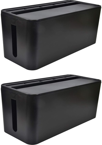 Masa Kablo Yönetimi ve Güç Şerit Kutusu Çözümleri (Siyah) Için 2x Kablo Yönetim Kutusu (Yurt Dışından)