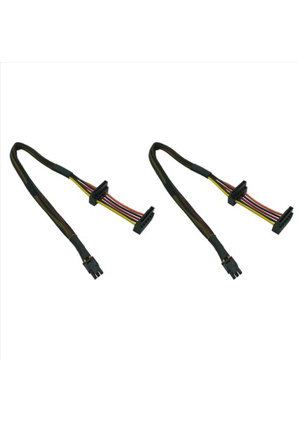 2x HDD Sata Güç Kablosu Sağ Açılı Sata 15 Pin X2 Ila Mini 6 Pin Atx Adaptörü Dell Inspiron 3653 3650 Serisi (Yurt Dışından)