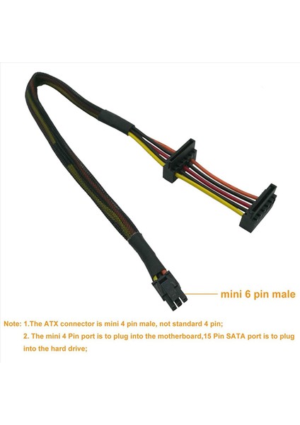 2x HDD Sata Güç Kablosu Sağ Açılı Sata 15 Pin X2 Ila Mini 6 Pin Atx Adaptörü Dell Inspiron 3653 3650 Serisi (Yurt Dışından) modelleri