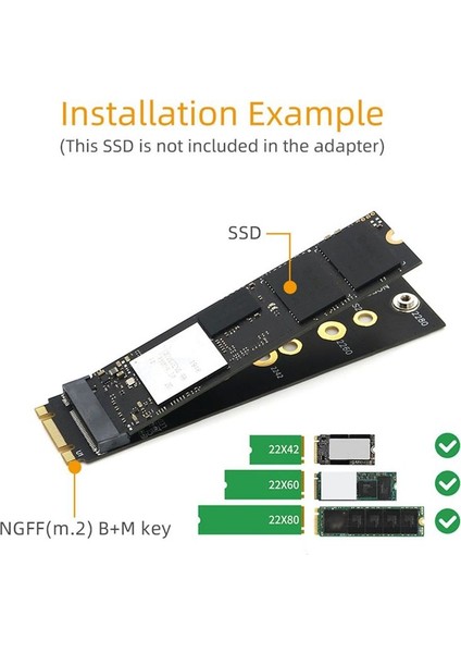 Yeni Sürüm M 2 (Ngff) Anahtar B+M Pcı-E Bus SSD Için Anahtar M Adaptörü 2242/2260/2280 Tip M 2 Anahtar M SSD Boyutu (Yurt Dışından) indirimleri