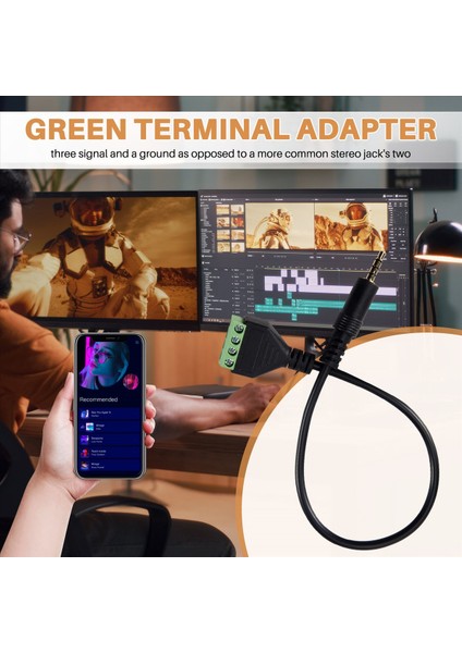 3 5mm Vidalı Terminal Adaptör Hoparlör Kablosu 4 Çekirdekli Stereo Trrs Erkek Deliği Av 4 Vidalı Terminal Balun Konektör Kablosu (Yurt Dışından) fırsatları