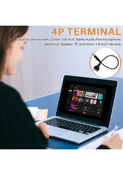 3 5mm Vidalı Terminal Adaptör Hoparlör Kablosu 4 Çekirdekli Stereo Trrs Erkek Deliği Av 4 Vidalı Terminal Balun Konektör Kablosu (Yurt Dışından) indirimleri