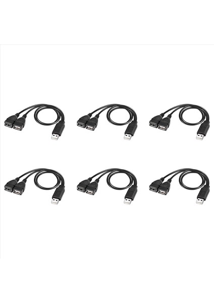 6x USB Splitter Kablosu USB 2 0 Bir Erkek - Ikili USB Dişi Jack Y Splitter Charger Kablosu (Yurt Dışından)