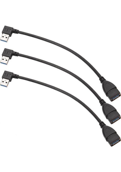 3x USB 3 0 Açı 90 Derece Uzatma Kablosu Erkek - Kadın Adaptör Kablosu Verileri Sol (Yurt Dışından)