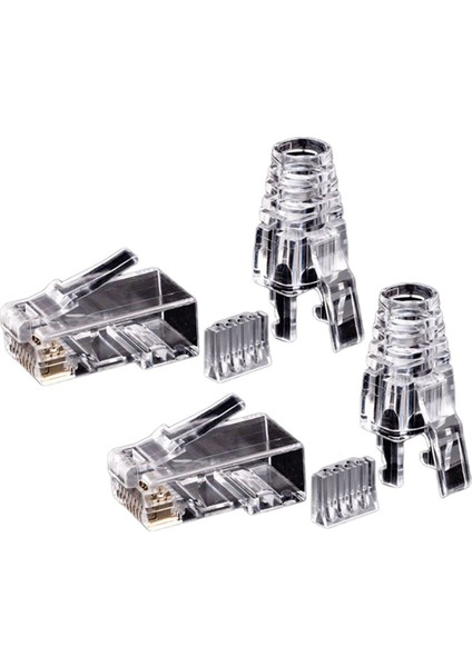 100PCS Cat6 RJ45 Konnektör Utp Kablo Ethernet Jack 8P8C Ağ Kat 6 Modüler Fişler 6 5mm RJ45 Kapakları (Yurt Dışından)