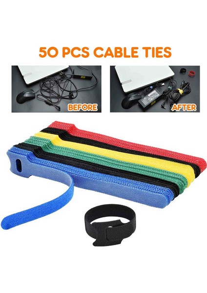 100PCS Yeniden Kullanılabilir Renk Karıştırma Kablo Kablosu Kayış Kanca Döngü Bağları Dipny Organizer Aracı Düzeltici Yönetimi (Yurt Dışından) fiyatları