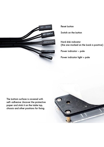 2x Masaüstü Bilgisayar Anahtarı Harici Güç Anahtarı Güç Düğmesi+Yeniden Başlat Düğmesi Pc Kasası Güç Kaynağı Düğmesi 60CM (Yurt Dışından) indirimleri