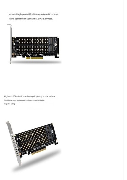 Pcı-E X8 Çift Disk Raıd Kart Nvme M 2 M Tea SSD Genişletme Adaptörü Genişletilmiş Çift Nvme Raıd Pcı-E X8 Split Card (Yurt Dışından)