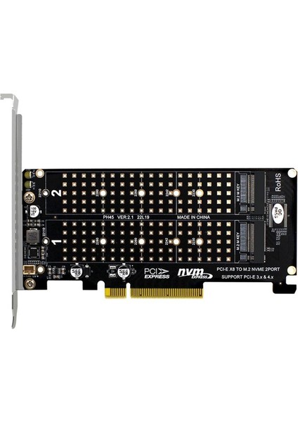 Pcı-E X8 Çift Disk Raıd Kart Nvme M 2 M Tea SSD Genişletme Adaptörü Genişletilmiş Çift Nvme Raıd Pcı-E X8 Split Card (Yurt Dışından) fiyatları