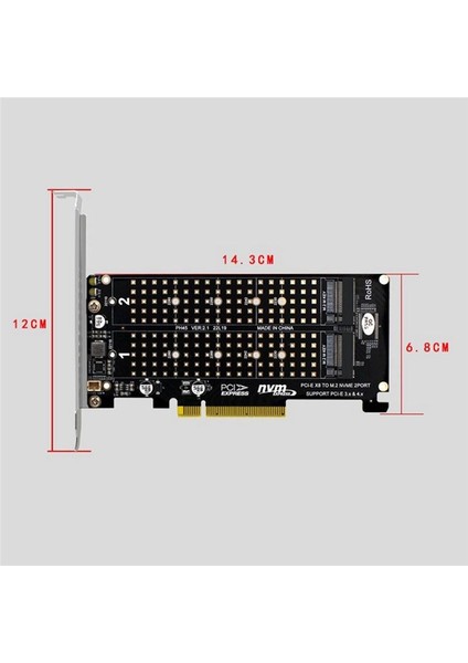 Pcı-E X8 Çift Disk Raıd Kart Nvme M 2 M Tea SSD Genişletme Adaptörü Genişletilmiş Çift Nvme Raıd Pcı-E X8 Split Card (Yurt Dışından) modelleri
