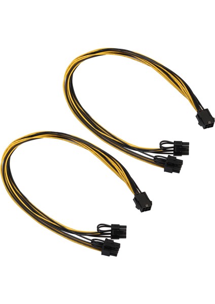 2x Pcı-E Pcı Express 6pin Dişi Çift Çift 2 Portlu 8pin (6 + 2pin) Erkek F/m Adaptör Gpu Video Kartı Güç Kablosu 20CM (Yurt Dışından)