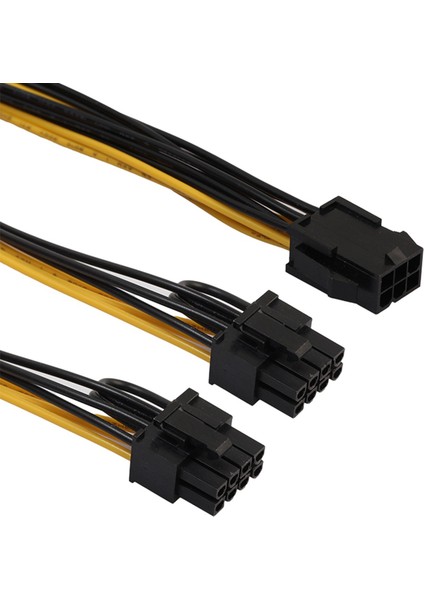 2x Pcı-E Pcı Express 6pin Dişi Çift Çift 2 Portlu 8pin (6 + 2pin) Erkek F/m Adaptör Gpu Video Kartı Güç Kablosu 20CM (Yurt Dışından) modelleri