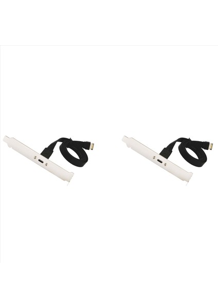 2x USB 3 1 Tip C Ön Panel Başlığı Uzatma Kablosu E Tip Ila USB 3 1 Tip C Kablosu Dahili Adaptör Kablosu (50 Cm) (Yurt Dışından)