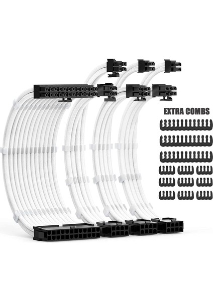 Psu Kablo Uzatma Kiti 30CM Kablo Tepeleri ile Uzatma Güç Kaynağı Kablosu 24PIN 8pin (4+4) 8pin (6p+2p) Atx Güç Için (Yurt Dışından)