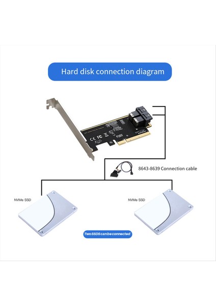 Pcıe 8x Ila 2 Bağlantı Noktası U 2 Adaptör Kartı SFF8643 Çift Nvme SSD Pcıe X8 Genişletme Kartı SFF8643 U2 Adaptör (Yurt Dışından) fırsatları