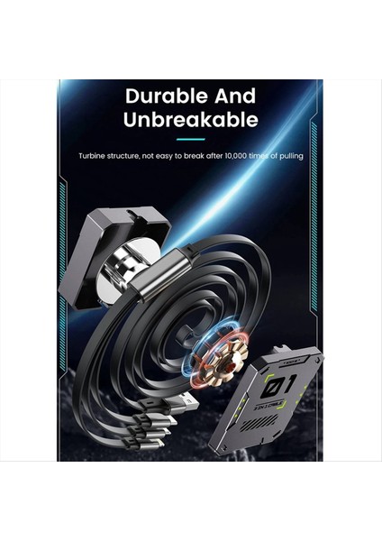 Hızlı Şarj 3 Bir Arada Veri Kablosu Type-C Type Android 1 Tow 3 Şarj Kablosu Için Çok Fonksiyonlu Geri Çekilebilir (Yurt Dışından) fırsatları