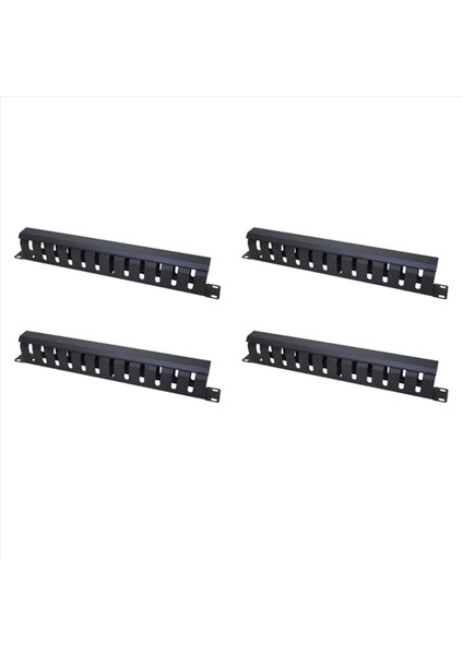 4x 1u Kablo Yönetimi Yatay Montaj 19 Inç Sunucu Rafı 12 Yuvalı Metal Parmak Kanalı Teli Organizatör Kapak (Yurt Dışından)