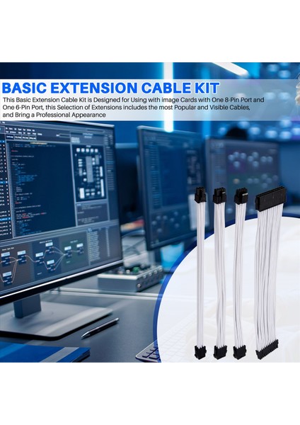 Temel Uzatma Kablosu Kiti 1pcs Atx 24PIN/EPS 4+4pin/pci-E 8pin/pci-E 6pin Güç Uzatma Kablosu (Yurt Dışından) fırsatları