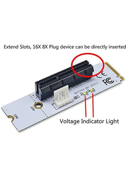 3x Ngff M 2-Pcı-E 4x Yükseltici Kartı M2 Anahtar M-Pcıe X4 Adaptör Eth Bitcoin Madenciliği Için LED Voltaj Göstergesi (Yurt Dışından) fiyatları